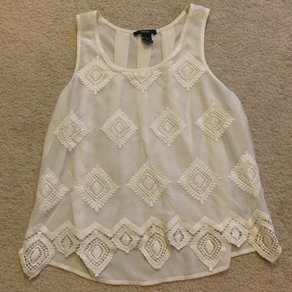 Off White Blouse Tank Top